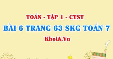 Bài 6 trang 63 SGK Toán 7 Chân trời sáng tạo tập 1